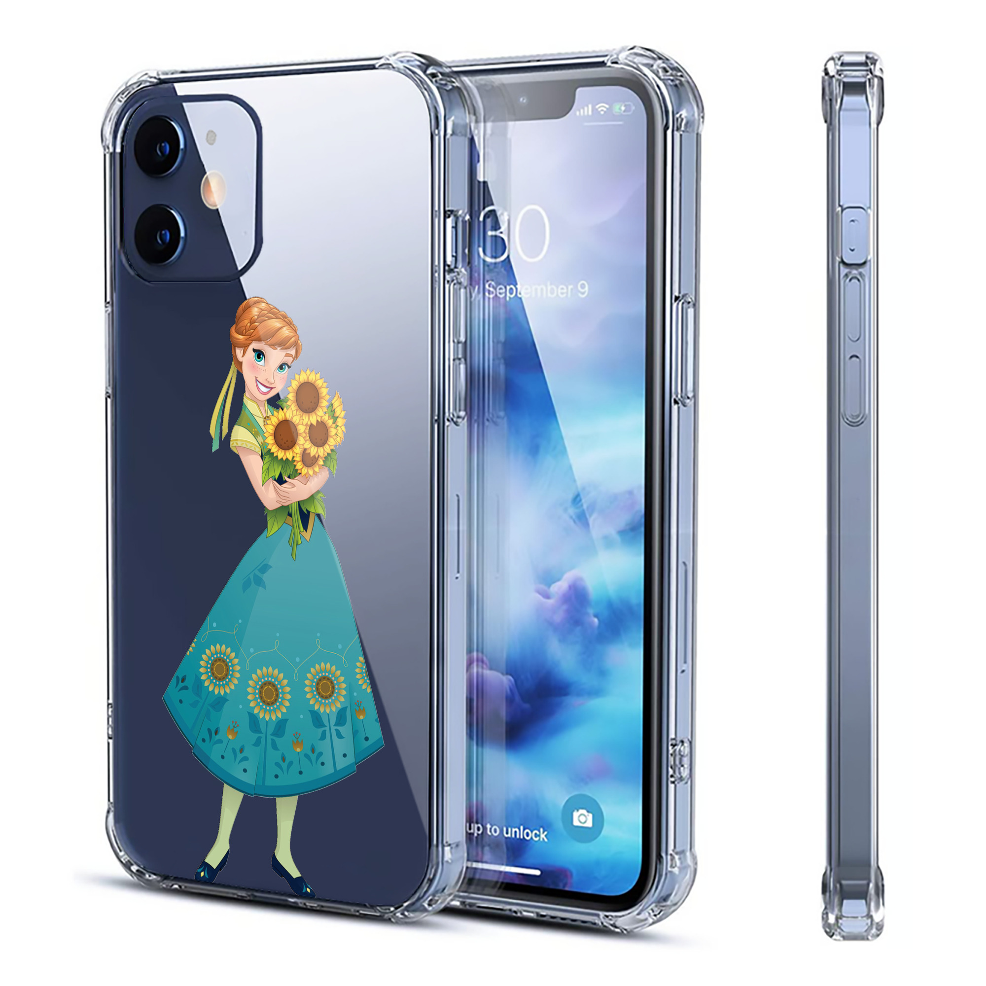 （画像用） アナと雪の女王 アンナ エルサ Frozen Anna Elsa 【iPhone 12シリーズ対応】透明スマホケース（クリアソフトケース）
